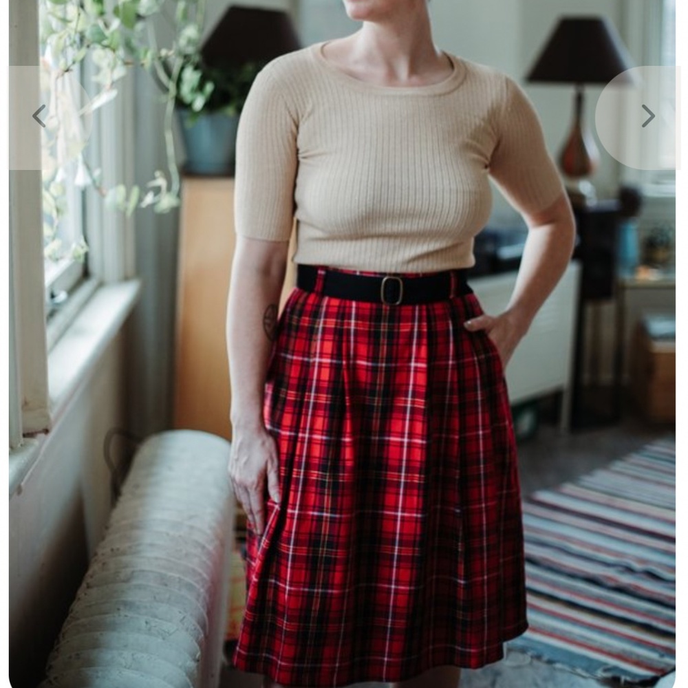 Birds of North America- Rail Skirt - Red Plaid - Size 14